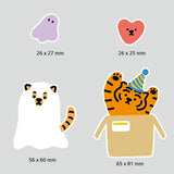 PARTY TIGER 4PCS STICKERS (6538533601398)