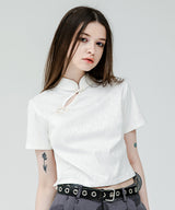 JACQUARD QIPAO CROP SHIRT (6584943509622)