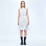 サテンレオパードドレス/DOZI - Satin Leopard Dress _ Off-White