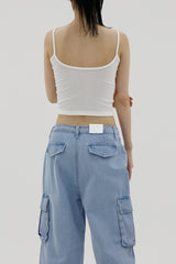デニムカーゴワイドパンツ/Denim Cargo Wide Pants (2color)