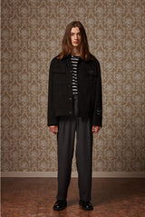 Suede wide pocket jacket - Black (4618121937014)