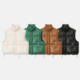 (UNISEX) オプトショルダーレザーベストダウン
