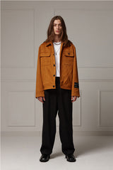 Suede wide pocket jacket - Camel (4622119534710)