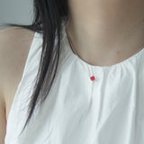 コーラルシルバーボールチェーンネックレス / Coral Silverball Chain Necklace