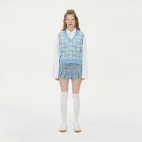 FLOWER JAQUARD KNIT VEST_SKY BLUE (6610820169846)