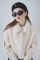 ビーガンレザーラインファージャケット / Vegan Leather Line Fur Jacket