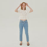 ラッフルカラークロップブラウス / RUFFLE COLLAR CROP BLOUSE_WHITE