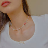 フラワーネックレス/FLOWER WHITE NECKLACE