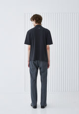 RIB MOCK NECK HALF T-SHIRT CHARCOAL (6566873530486)