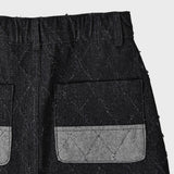 フェンススイングデニムミニスカート / FENCE SWING DENIM MINI SKIRT (BLACK)