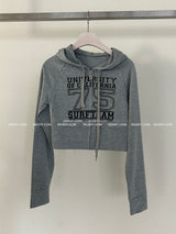 Star cropped mini hoodie zip-up