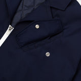 [UNISEX] Satin-Trimmed Padded Racing Jacket (Navy)