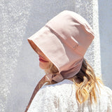 Stud logo strap bonnet hat Pink