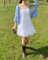 [調整可能ストラップ] カンカンスリーブレスドレス