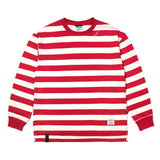 23ストライプオーバーサイズロングスリーブTシャツ / 23 STRIPE OVERSIZED LONG SLEEVES T-SHIRTS RED / BLACK