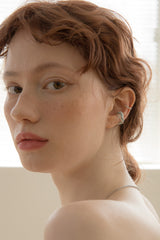 ニットクロスシルバーイヤーカフ/[2set] Knitted cross 'silver' earcuff (4colors)