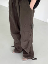 ウカシャーリングツーウェイジョガーリネンワイドカーゴパンツ / Uka shirring two-way jogger linen wide cargo pants