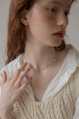 パステルシュガーキャンディーボールチェーンネックレス/Pastel sugar candy ball chain necklace