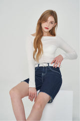 ベルトセット４パートクロップドデニムパンツ/ BELT SET 4 PART CROPPED DENIM PANTS [6812]