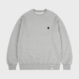 [UNISEX]Black odd flower embroidery sweatshirt