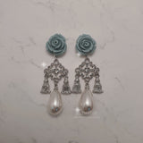 ミントローズシャンデリアピアス / Mint Rose Chandelier Piercing