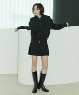 LINE PLEATED MINI SKIRT - BLACK (6689407238262)