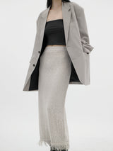 ニットフリンジスカート/Knitted fringe skirt (3color)