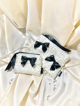 Glossy Organza Ribbon Zip-pouch (S