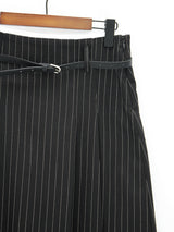 ストライプミディベルトスカート/striped midi belted skirt