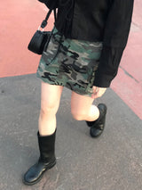 Military cargo mini skirt