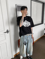 No.0276 W pintuck wide denim SHORTS