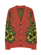 HAWAIIAN PATTERN JACQUARD CARDIGAN INDIAN RED (6585441452150)