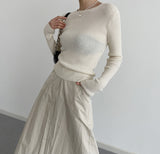 Bye pocket nylon skirt [2 colors]