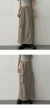 ウエストストリングカーゴロングスカート / Waist String Cargo Long Skirt