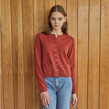 100%cashmere steel button pocket cardigan_BURGENDY (6653774135414)
