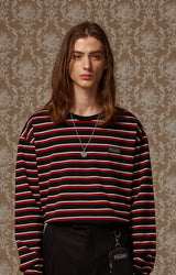 Multi stripe long sleeve T - Red/black/white (4622115078262)