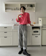 ソフトグレーワイドデニムパンツ/Soft Gray Wide Denim