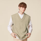 V NECK KNIT VEST_LIGHT KHAKI (6610809847926)