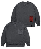 インサイドアウトピグメントオーバーサイズミディアムスウェット/22 INSIDEOUT PIGMENT OVERSIZED MEDIUM SWEAT CREWNECK BEIGE / NAVY / CHARCOAL