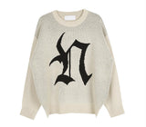 No.0483 lettering round KNIT (4color)