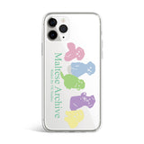 ジェリーフォンケース ファイブマルチーズシルエット / Jelly phone case five maltese silhouette