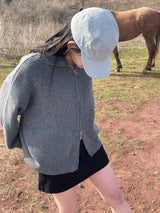 Bent knit cardigan zip up 