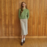 100%cashmere steel button pocket cardigan_olive green (6653780131958)