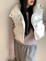 Dean High Neck Crop Vest Padding