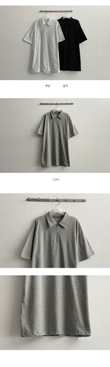 ローリーハーフジップアップカラーショートスリーブドレス / Roly Half Zip-Up Collar Short-Sleeved Dress