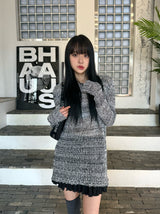 ボカシウェーブルーズニット/Bokashi weave loose knit