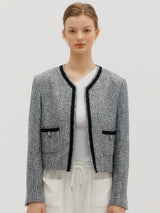Tweed classic jacket - Gray (6682467762294)