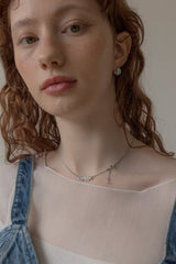 ヒュッゲライフスリムチェーンネックレス/Hygge life slim chain necklace (silver)
