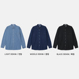 Perfect Box Fit Pocket Denim Shirt (3color)