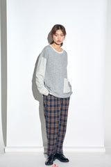 KNIT X TERRY COMBINATION POCKET TEE (Gray) / コンビネーションポケットTシャツ